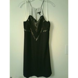 NEW Express Black and Lace Slip Dress L